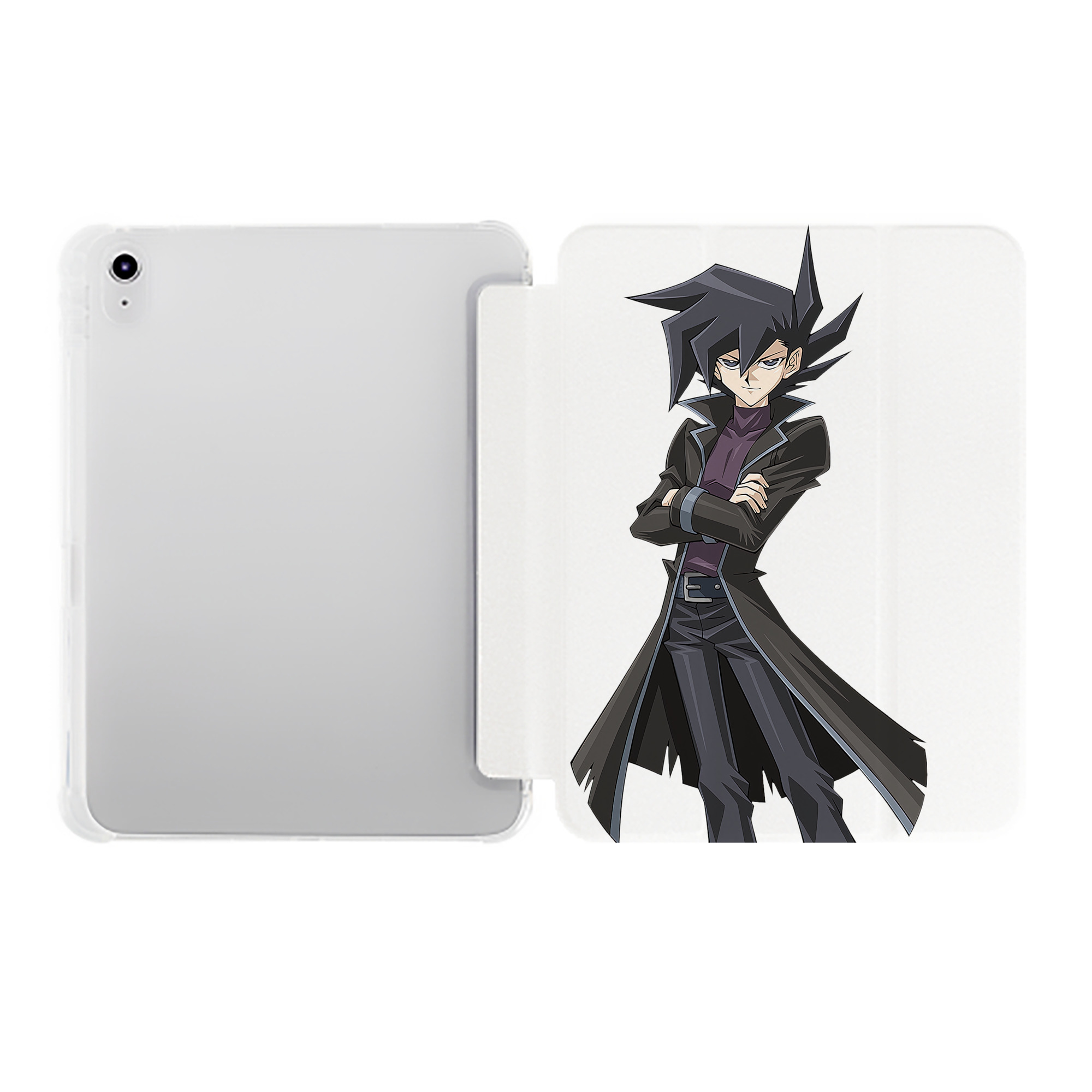 （画像用） 遊☆戯☆王 Yu-Gi-Oh! IPad ケース ペン収納付き 三つ折りスタンド PUレザー×シリコン 対応機種9.5/10.5/10.9インチ
